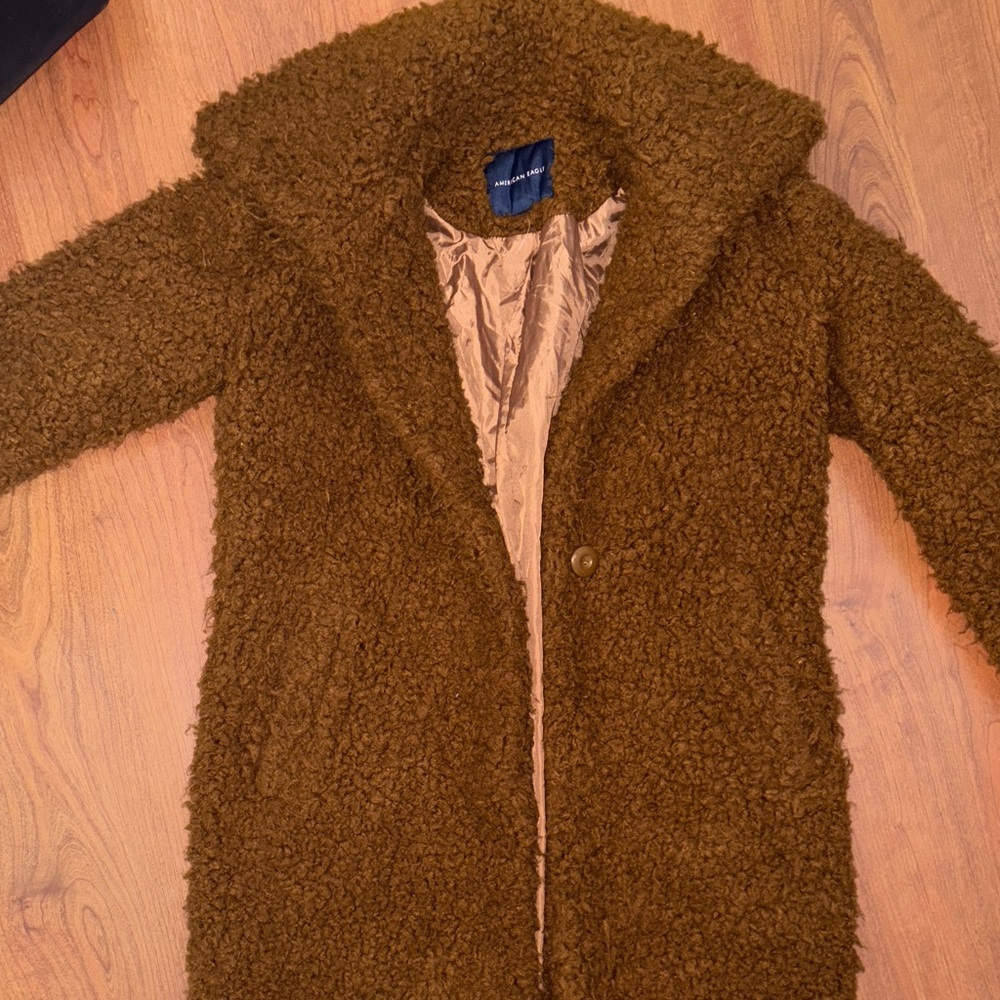 American Eagle Outfitters Cozy Tan Teddy Jacket